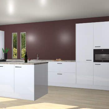 Sneeuwwitte hoogglans keuken Krakor 77906