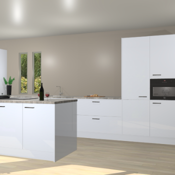 Sneeuwwitte hoogglans keuken Krakor 77907