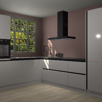 Zijdegrijze hoogglans greeploze keuken Radom 55283