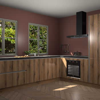 Goud Eiken greeploze keuken Konin 65379