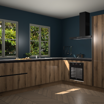 Goud Eiken greeploze  keuken Konin 65382