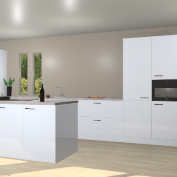 Sneeuwwitte hoogglans keuken Krakor 77913