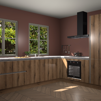 Goud Eiken greeploze keuken Konin 65391