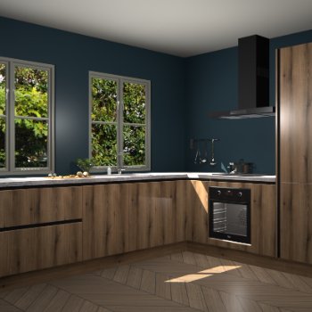 Goud Eiken greeploze  keuken Konin 65394