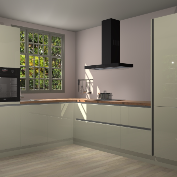 Magnolia hoogglans greeploze keuken Radom 55214