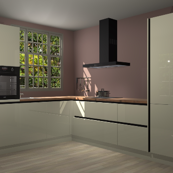 Magnolia hoogglans greeploze keuken Radom 55236