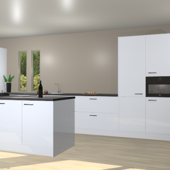 Sneeuwwitte hoogglans keuken Krakor 77926