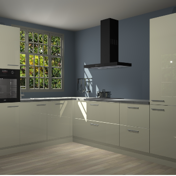 Magnolia hoogglans keuken Radom 55308