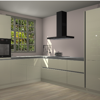 Magnolia hoogglans greeploze keuken Radom 55318