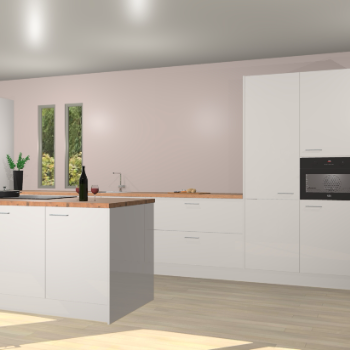 Zijdegrijze hoogglans keuken Krakor 77940