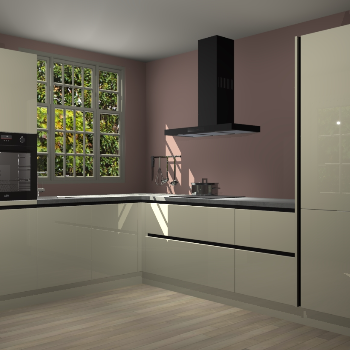 Magnolia hoogglans greeploze keuken Radom 55829