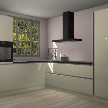 Magnolia hoogglans greeploze keuken Radom 55319