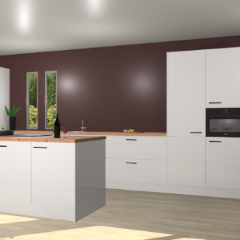 Zijdegrijze hoogglans keuken Krakor 77942