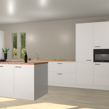 Zijdegrijze hoogglans keuken Krakor 77943