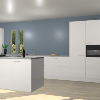 Zijdegrijze hoogglans keuken Krakor 77952