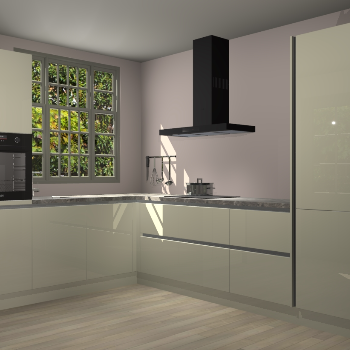 Magnolia hoogglans greeploze keuken Radom 55320