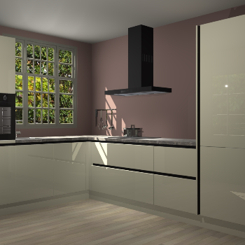 Magnolia hoogglans greeploze keuken Radom 55826