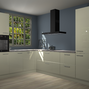 Magnolia hoogglans keuken Radom 55311