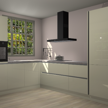 Magnolia hoogglans greeploze keuken Radom 55321