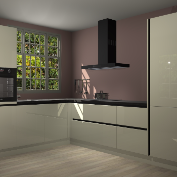 Magnolia hoogglans greeploze keuken Radom 55825