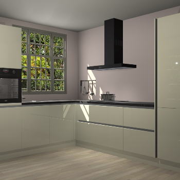 Magnolia hoogglans greeploze keuken Radom 55322