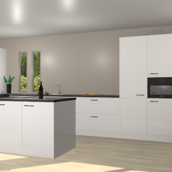 Zijdegrijze hoogglans keuken Krakor 77977