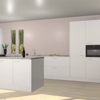 Zijdegrijze hoogglans keuken Krakor 77988