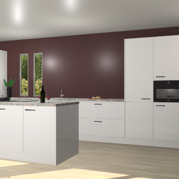 Zijdegrijze hoogglans keuken Krakor 77990