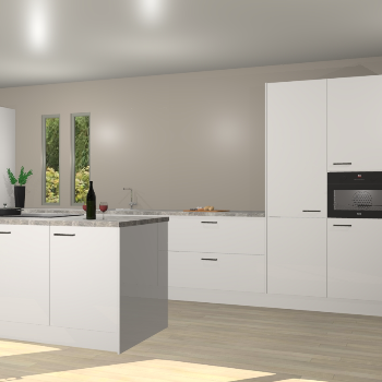 Zijdegrijze hoogglans keuken Krakor 77991