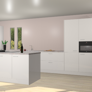 Zijdegrijze hoogglans keuken Krakor 78007