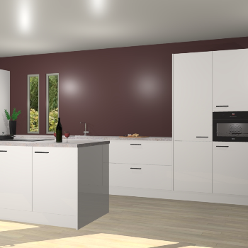 Zijdegrijze hoogglans keuken Krakor 78009