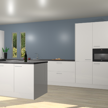 Zijdegrijze hoogglans keuken Krakor 78050