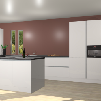 Zijdegrijze hoogglans greeploze keuken Krakor 78052