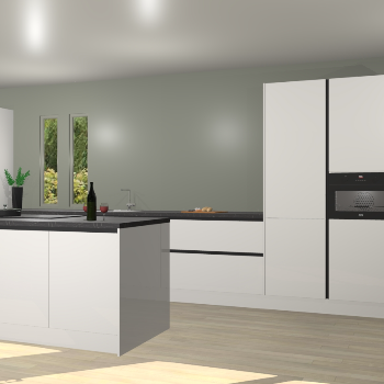 Zijdegrijze hoogglans greeploze keuken Krakor 78055