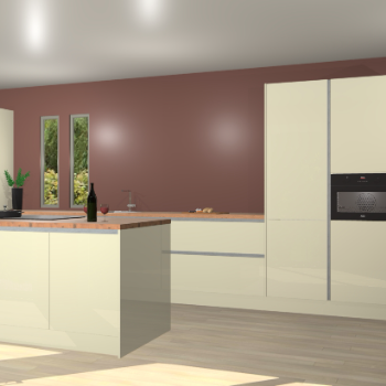 Magnolia hoogglans greeploze keuken Krakor 78067