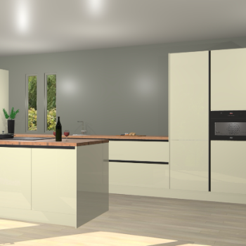 Magnolia hoogglans greeploze keuken Krakor 78069