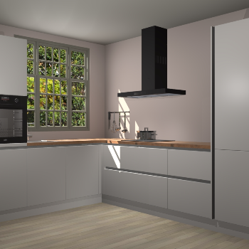 Zijdegrijze greeploze keuken Radom 55388