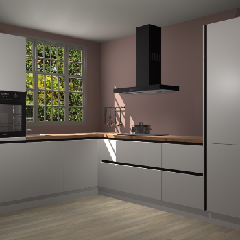 Zijdegrijze greeploze keuken Radom 55413