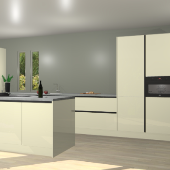 Magnolia hoogglans greeploze keuken Krakor 78091