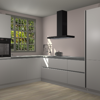 Zijdegrijze greeploze keuken Radom 55478