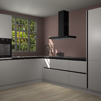 Zijdegrijze greeploze keuken Radom 55500