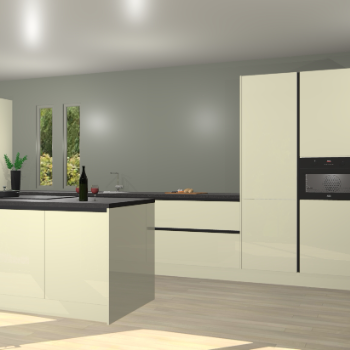 Magnolia hoogglans greeploze keuken Krakor 78187