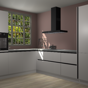 Zijdegrijze greeploze keuken Radom 55499