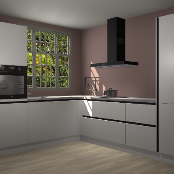 Zijdegrijze greeploze keuken Radom 55502