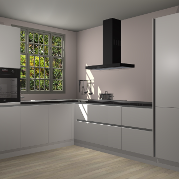 Zijdegrijze greeploze keuken Radom 55482