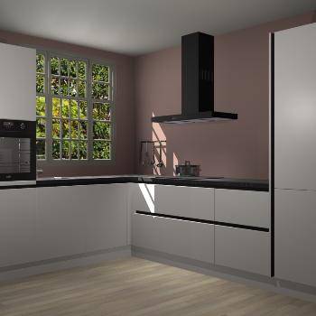 Zijdegrijze greeploze keuken Radom 55503