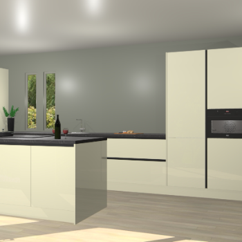 Magnolia hoogglans greeploze keuken Krakor 78255