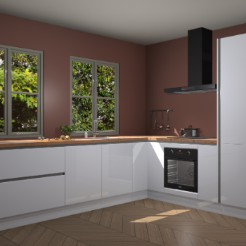 Sneeuwwitte hoogglans greeploze keuken Konin 65710