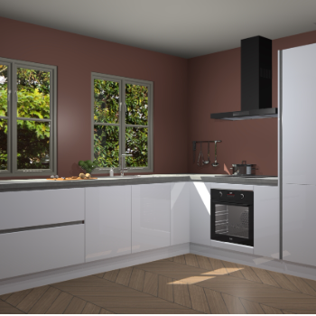 Sneeuwwitte hoogglans greeploze keuken Konin 65736