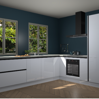 Sneeuwwitte hoogglans greeploze  keuken Konin 65739